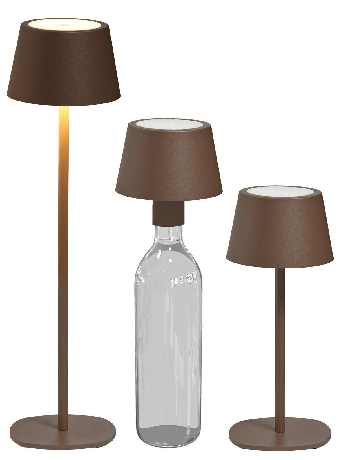 3IN1 LED Tischlampe Taupe max. 45cm hoch - Taupe, Metall (11/11/45cm) - Northpoint