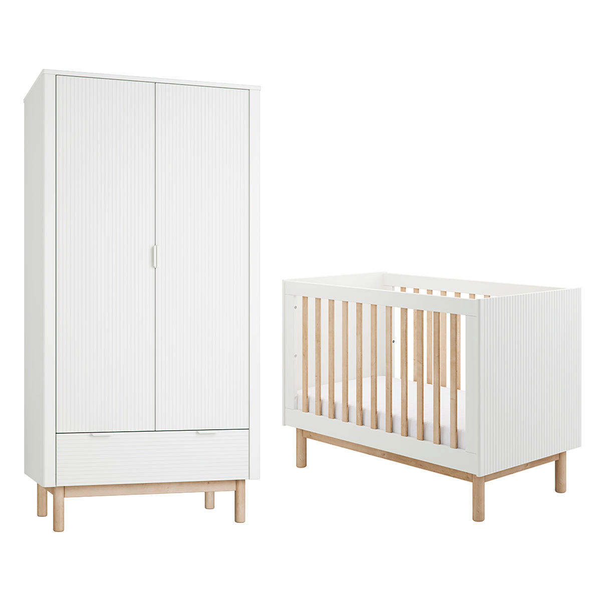 SOBA ZA BEBE 2-dijelniMiloo Bijeli - bijela, drvni materijal (123.5/87.5/66cm) - Petits-meubles