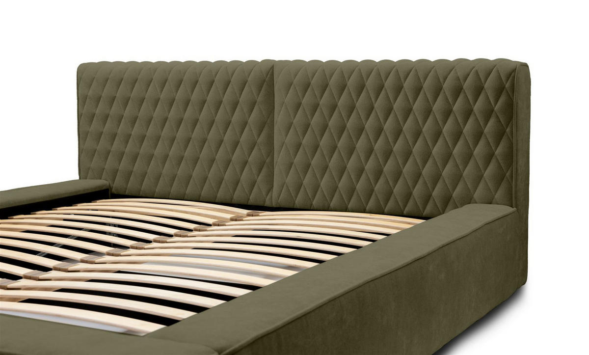 POLSTERBETT Norfolk In Ditra - Grün, Holzwerkstoff/Textil (140/200cm) - Fun Möbel