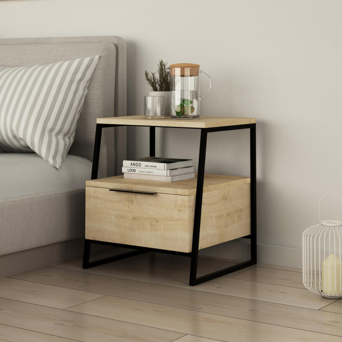 NACHTTISCH Inka Braun - Braun, Holzwerkstoff (45/50/40cm) - Concept Usine