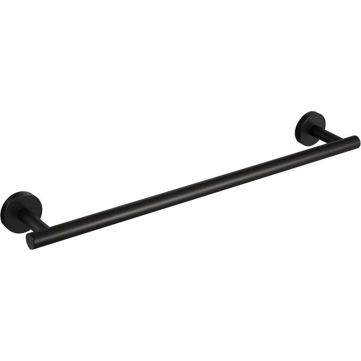 HANDTUCHSTANGE 50 cm Schwarz Edelstahl SUS304 Wandmontage - Schwarz, Metall (50/5/5cm)