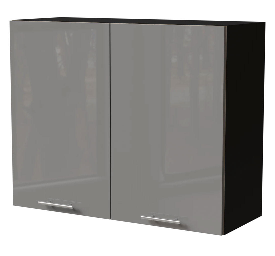 Feldmann-Wohnen Küchenhängeschrank Grau, Schwarz 90x72x32.5 cm