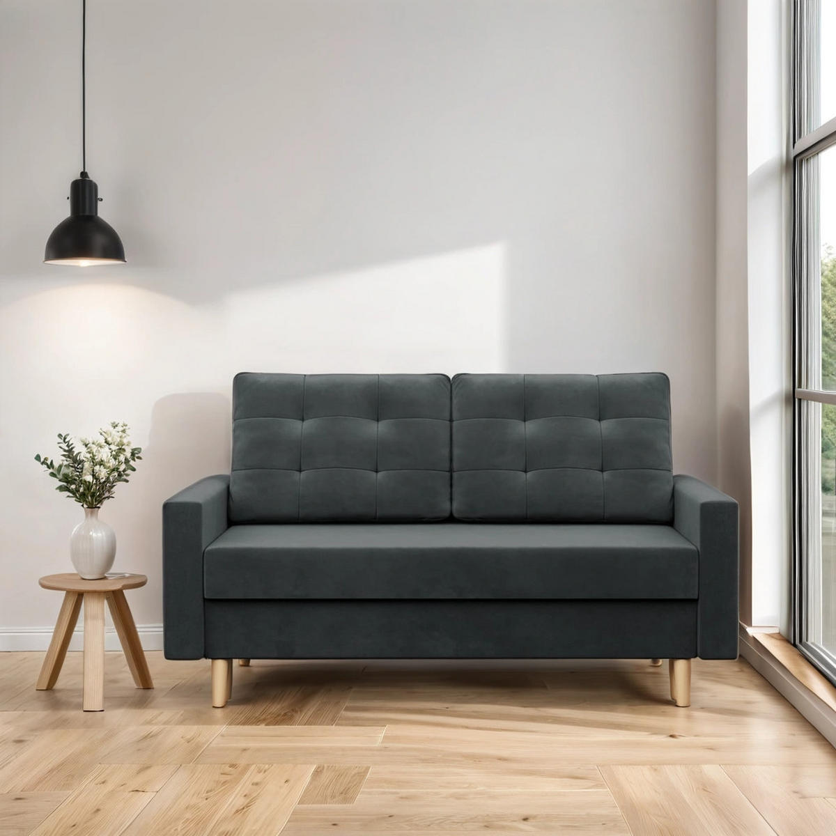 SOFA Blank dunkelgrau 152/92/92 - Dunkelgrau, Textil (152/92/92cm) - SIMKAM Furniture