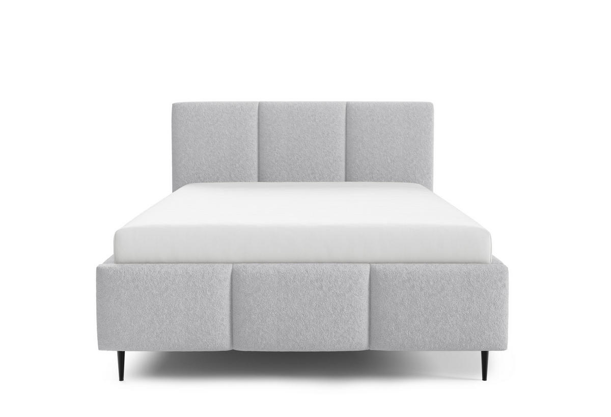 POLSTERBETT VALERIO mit Beinen mit Bettkasten, Bett 180x200,Doppelbett,Lattenrost,Boxspringbett-Optik,ohne Matratze,Schlafzimmer-Grau - Grau, Holz (180/200cm) - Furnistar