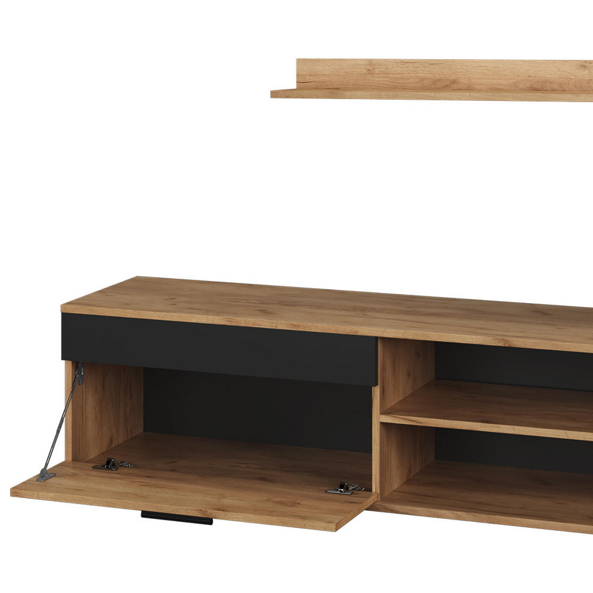 NÁSTĚNNÁ SKŘÍŇKA Berno Zlatý dub power/antracit - medově dubová/antracitová, kompozitní dřevo (139.8/38.9/35.3cm) - Vicco