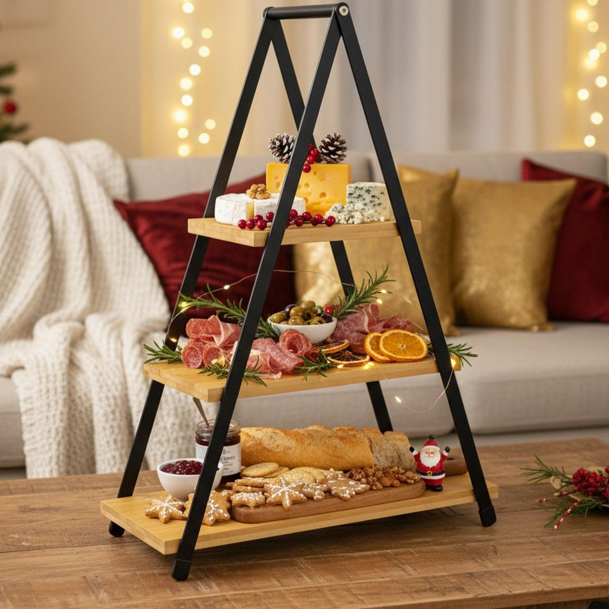 ETAGERE Holz 53 cm - Multicolor, Naturmaterialien (38/53cm) - Excellent Houseware