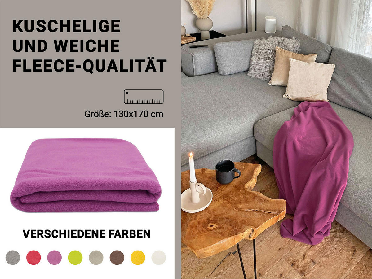 KUSCHELDECKE, 130x170 cm, 100% Polyester, Rot - Pink, Textil (130/170cm) - Zollner