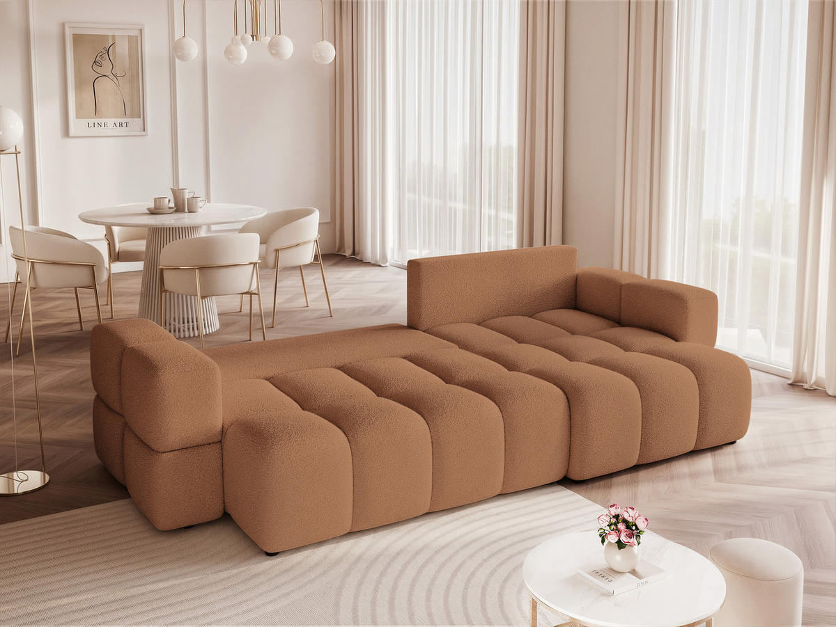 ECKSOFA BUENO mit Schlaffunktion und Bettkasten Orange - Orange, Holzwerkstoff/Kunststoff (280/148cm) - Idohome
