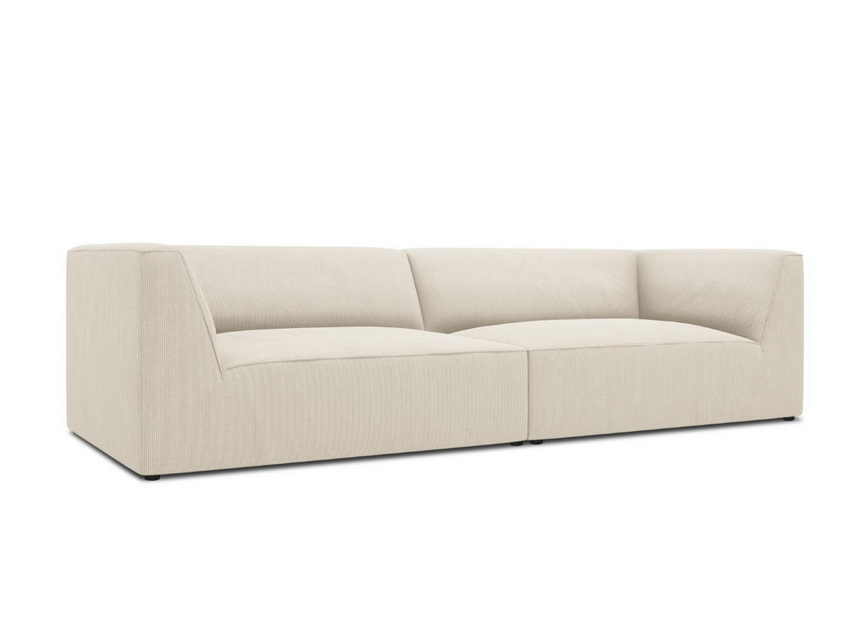 SOFA Ruby aus Cord leichtes beige 4 Sitzplätze - Creme, Textil (93/69/302cm) - Micadoni