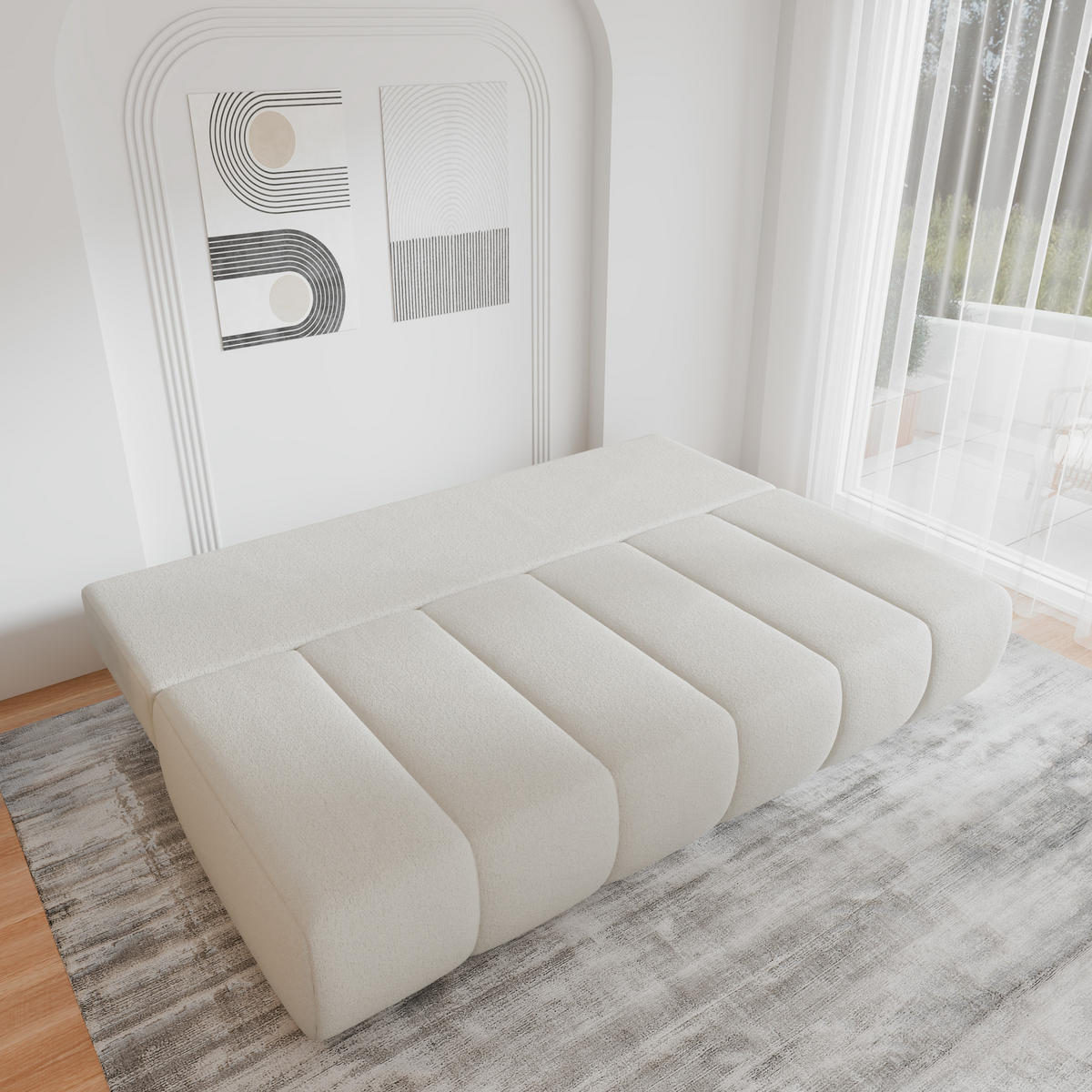 SCHLAFSOFA - Fluffy - Weiß (Anthology 1) - Weiß, Holz (210/88/104cm) - Möblo