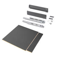 SCHUBLADEGARNITUR Vertex für Küche oder Badezimmer, 93 mm hoch, mit Einlegeböden, Modul 600 mm, Anthrazitgrau - Anthrazit, Metall (1.5/10/50cm) - EMUCA