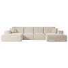 WOHNLANDSCHAFT SIERRA-U - 344x165x73 cm Beige Velours - Beige/Schwarz, Holzwerkstoff/Kunststoff (344/73/165cm) - ALTDECOR