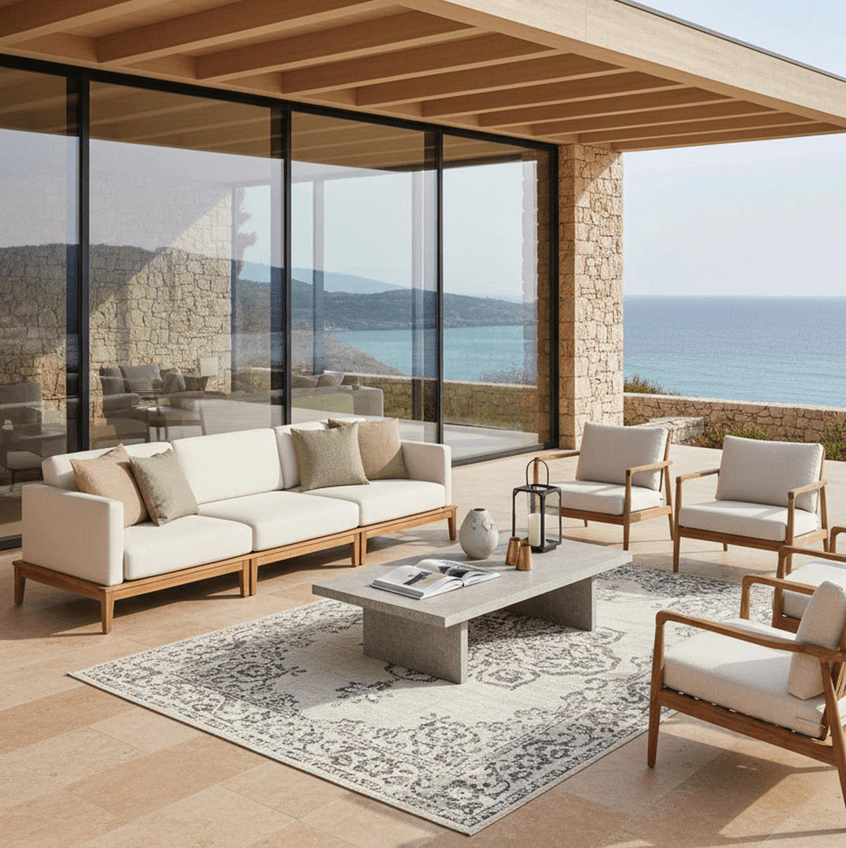 INDOOR-OUTDOOR-TEPPICH im schicken Boho-Stil grau - Grau, Textil (120/170cm) - AFK Living