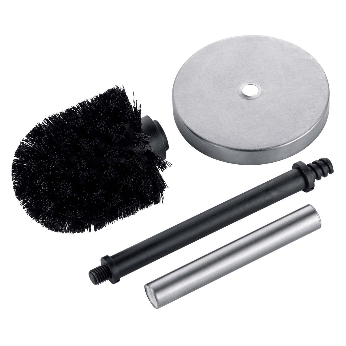 WC-BÜRSTE - Silberfarben, Kunststoff/Metall (9.5/38/9.5cm) - Relaxdays