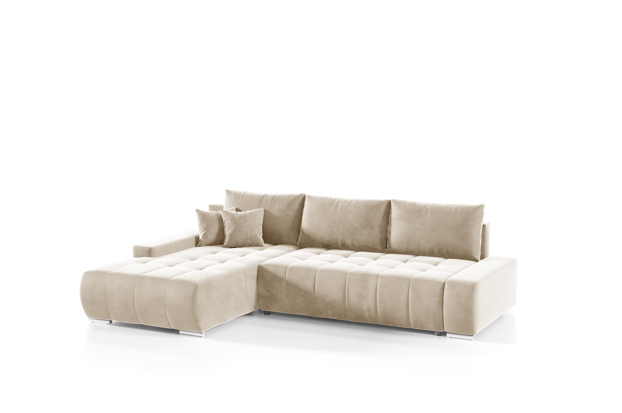 ECKSOFA Vogar In Monolith - Beige, Holzwerkstoff/Textil (265/185cm) - Fun Möbel