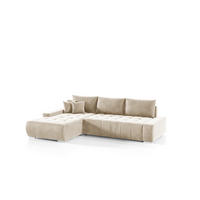ECKSOFA Vogar In Monolith - Beige, Holzwerkstoff/Textil (265/185cm) - Fun Möbel