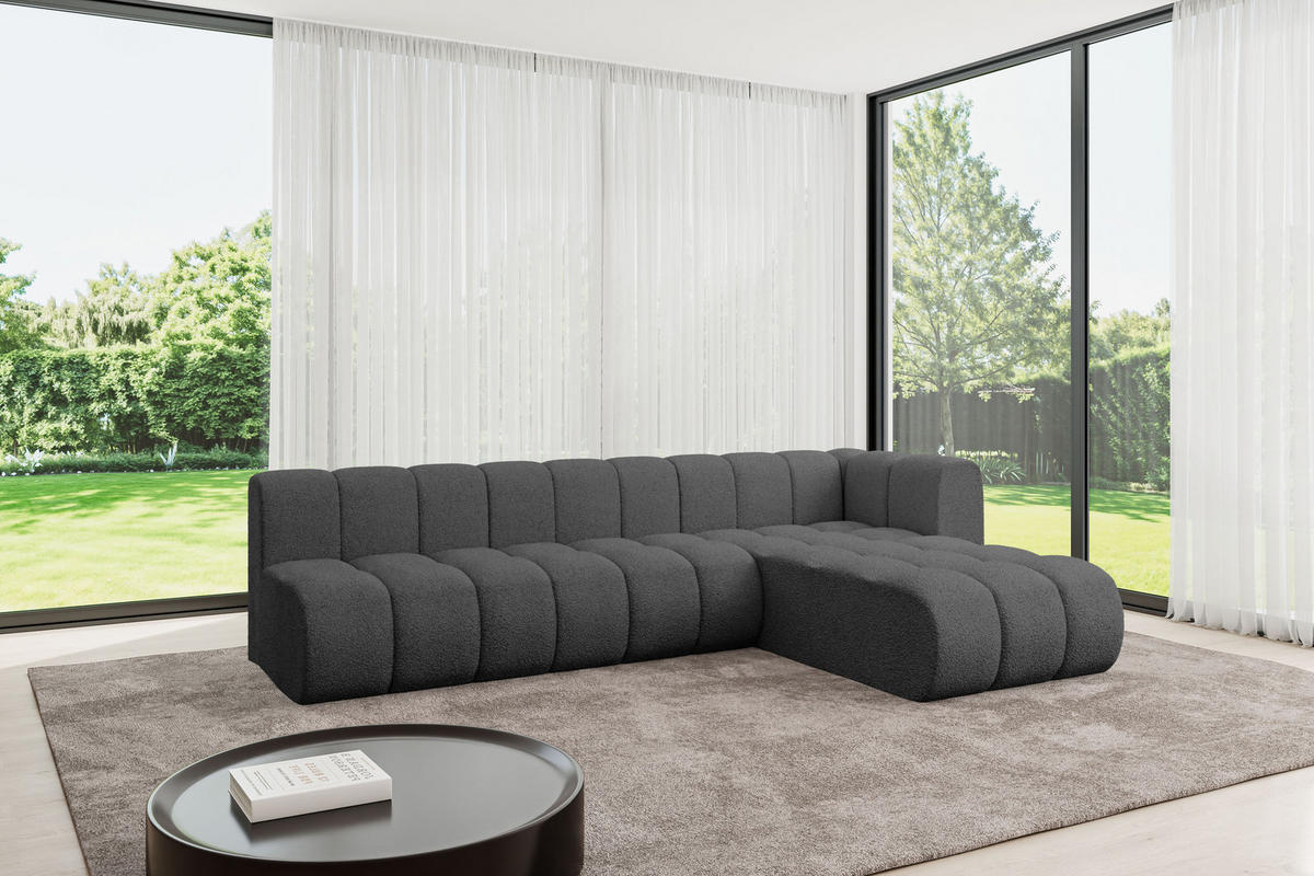 ECKSOFA modulares Sofa Darnel-L2 - 296x177x70 cm Grau - Grau, Holzwerkstoff/Textil (296/177cm) - ALTDECOR