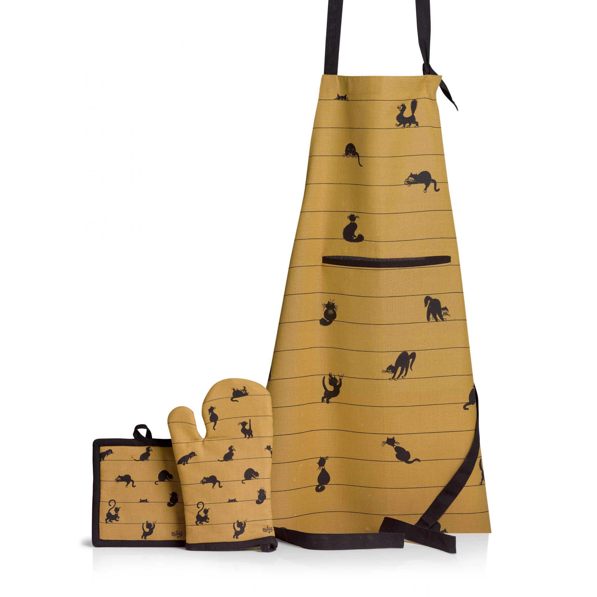 KÜCHENSCHÜRZE Dubout Partition de chats zimt 72 x 85 cm - Braun, Textil (72/85cm) - Winkler