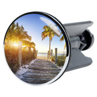 WASCHBECKENSTÖPSEL Fort Lauderdale - Blau, Kunststoff/Metall (4/7/7cm) - Sanilo