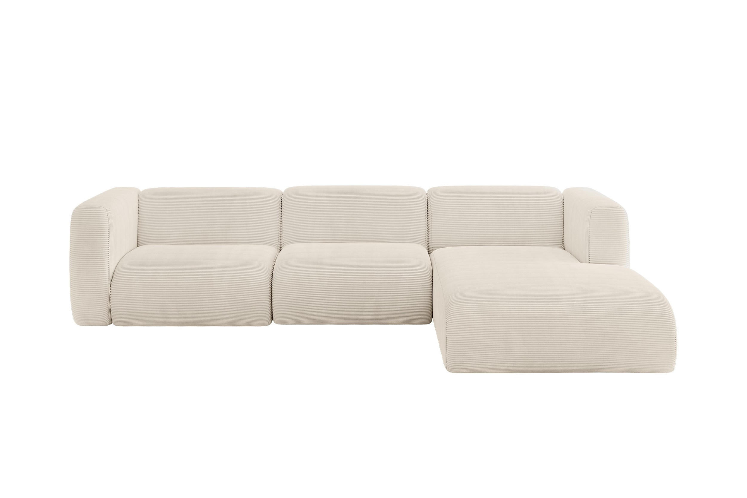 ALTDECOR ROHOVÁ SEDAČKA S PRAVOU OTOMANOU MIRA-L2 318x179x89 Béžová Manšestr