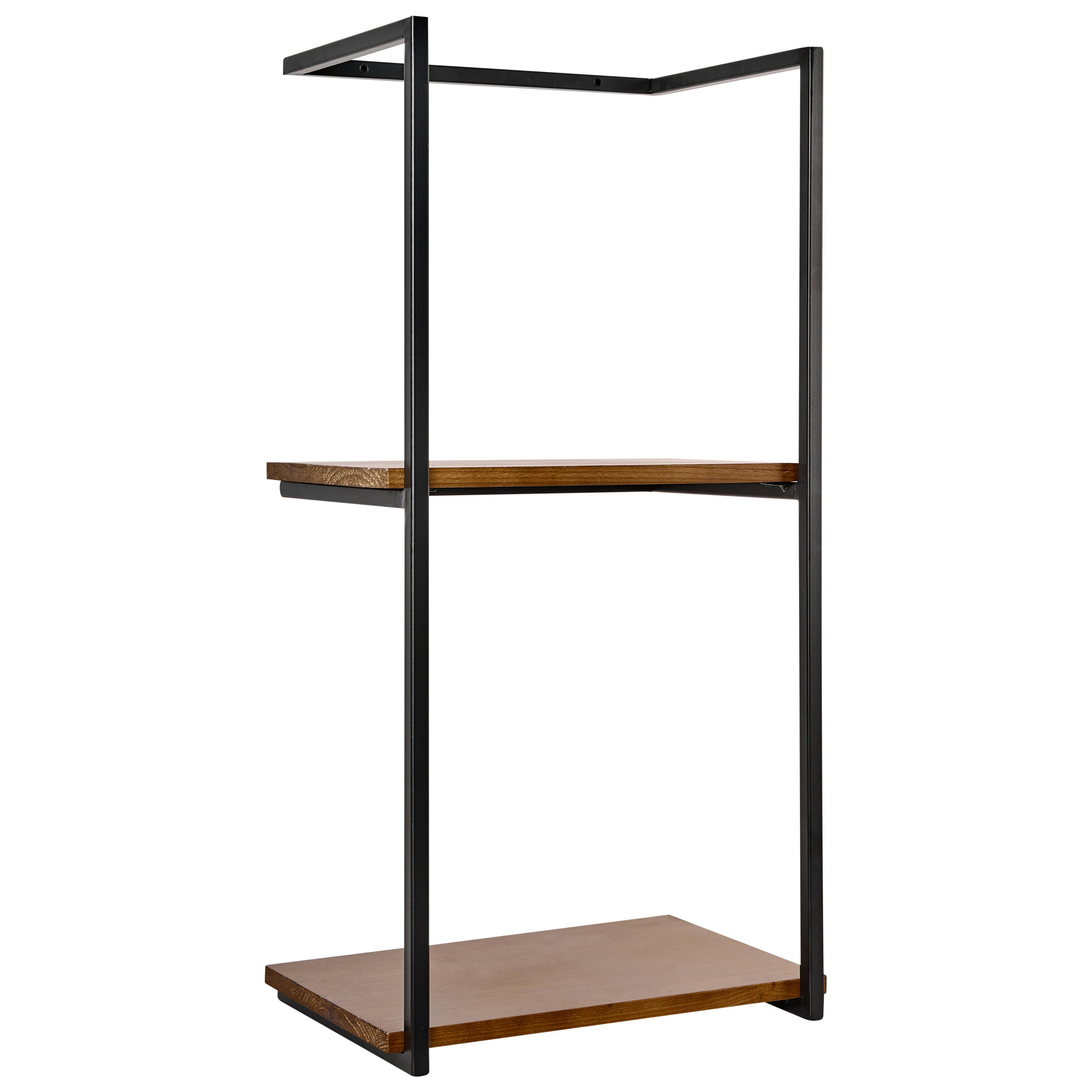 WANDREGAL Metall Schwarz Lolog - Schwarz/Braun, Metall (30/60/20cm) - Beliani