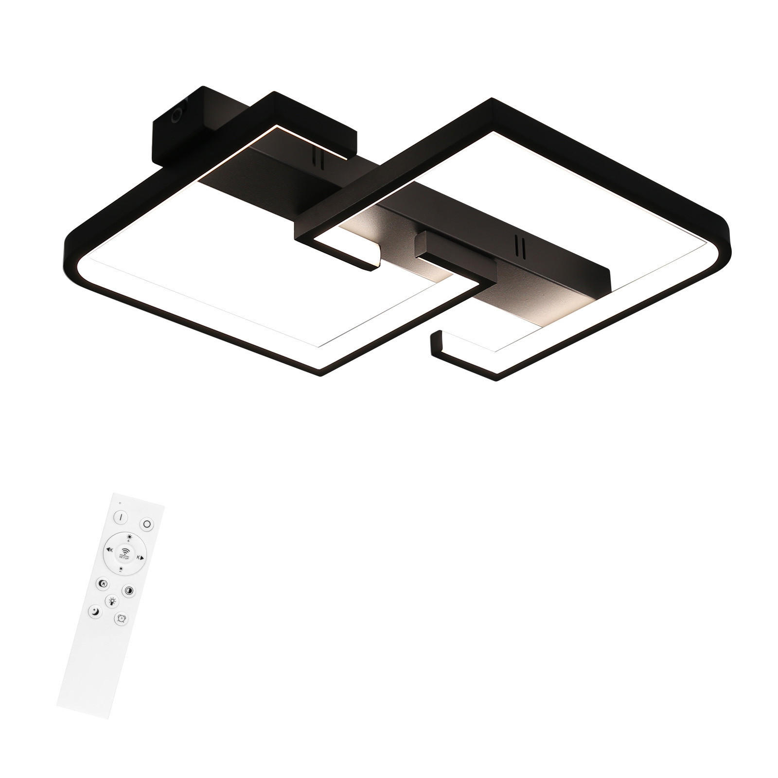 LED-DECKENLEUCHTE Carsten 61/47/6 cm - Schwarz, Metall (61/47/6cm) - Nettlife