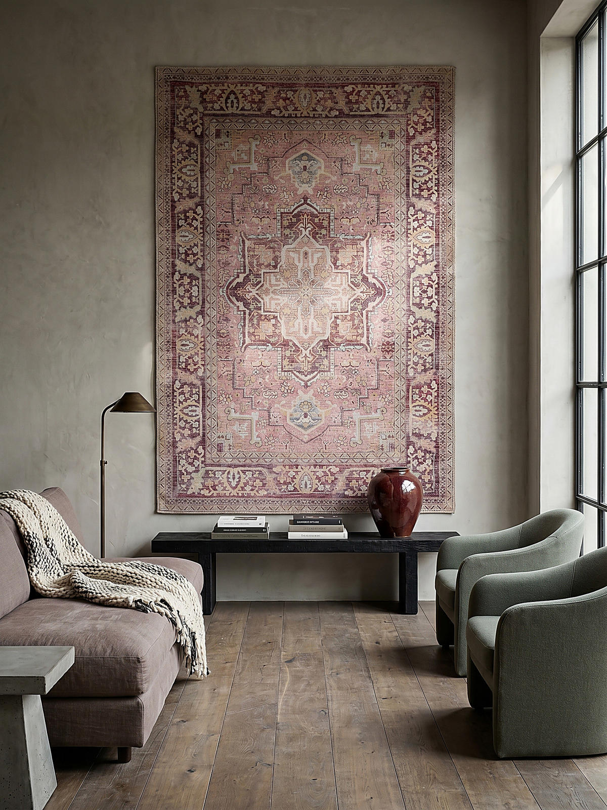 TEPPICH maschinenwaschbar Vintage-Design, recycelt HALD, Rosa 120x170 cm - Rosa, Textil (170/120cm) - KADIMA DESIGN