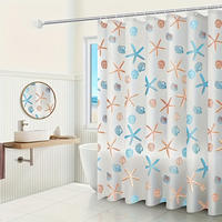 DUSCHVORHANG Meer trocken mit Haken - Multicolor, Kunststoff (120/180cm) - MCBOSON
