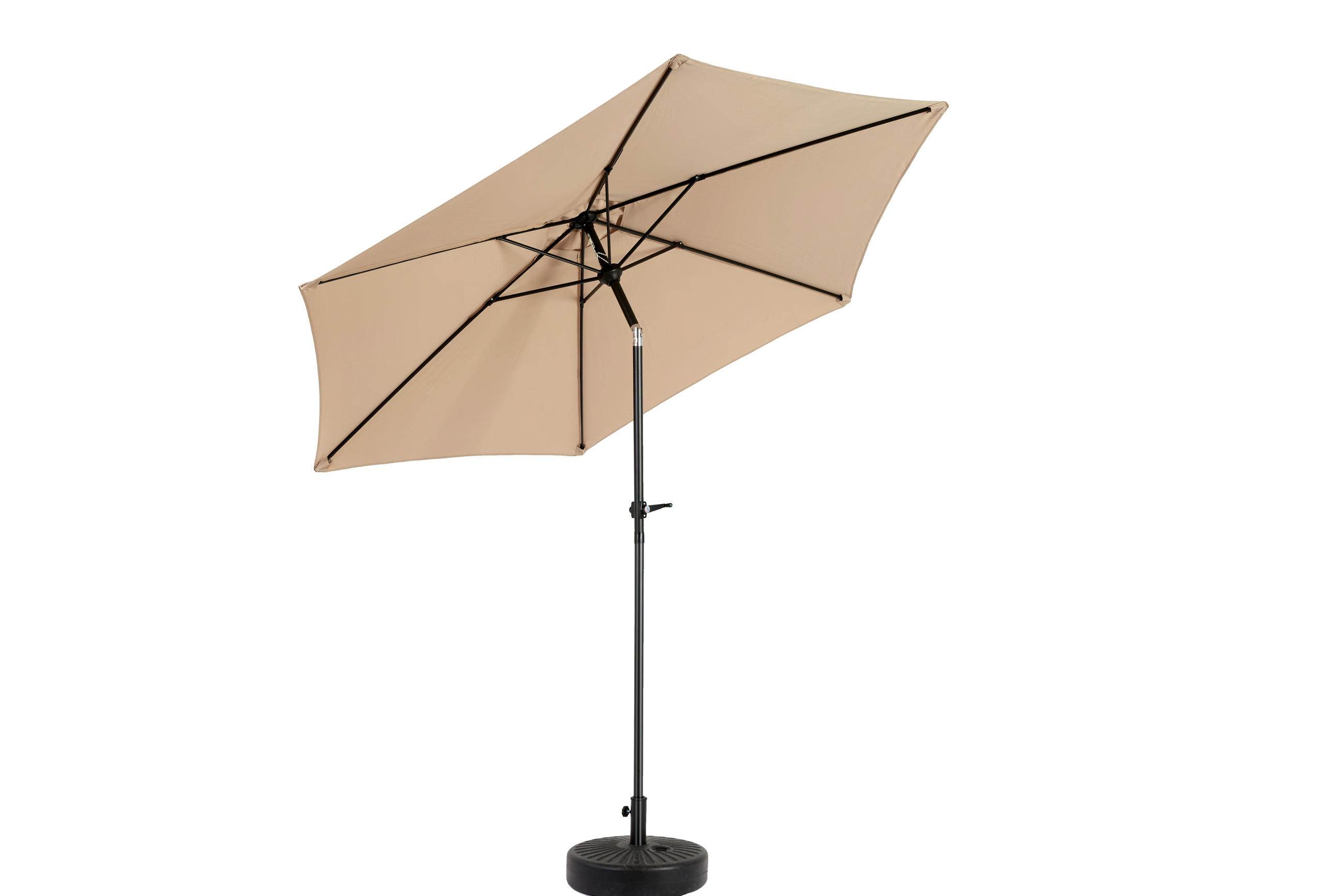 DOPPELSEITIGER Sonnenschirm aus Stahl 264x264x250 cm in Beige mit Kurbel & Neigefunktion - Beige, Metall (264/264cm) - Modfu