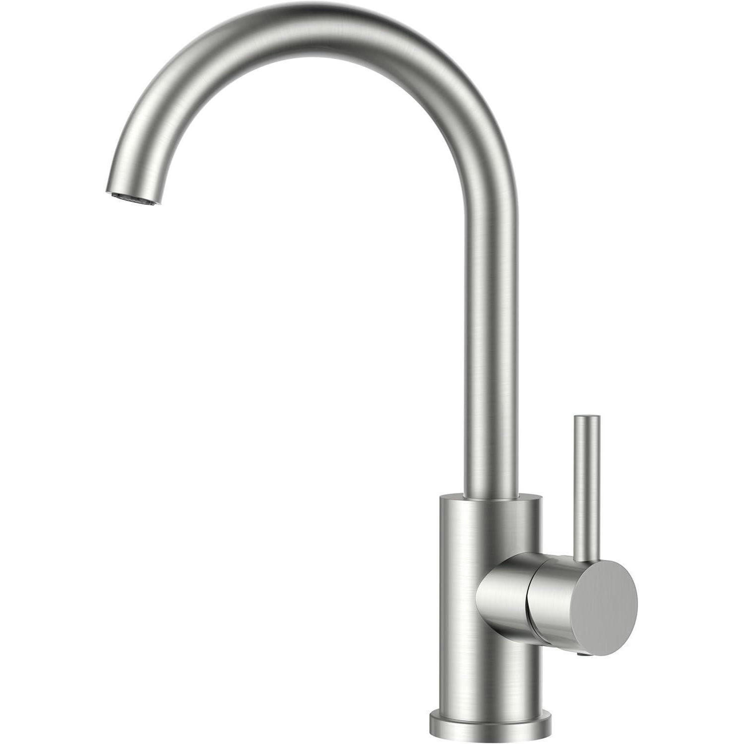 KÜCHENARMATUR mit 360° drehbarem Auslauf und Einhebelbedienung - Silberfarben, Metall (16/23/31cm)
