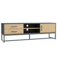 TV-MÖBEL detroit schwarz 160 cm - Schwarz, Metall (160/50/40cm) - Concept Usine