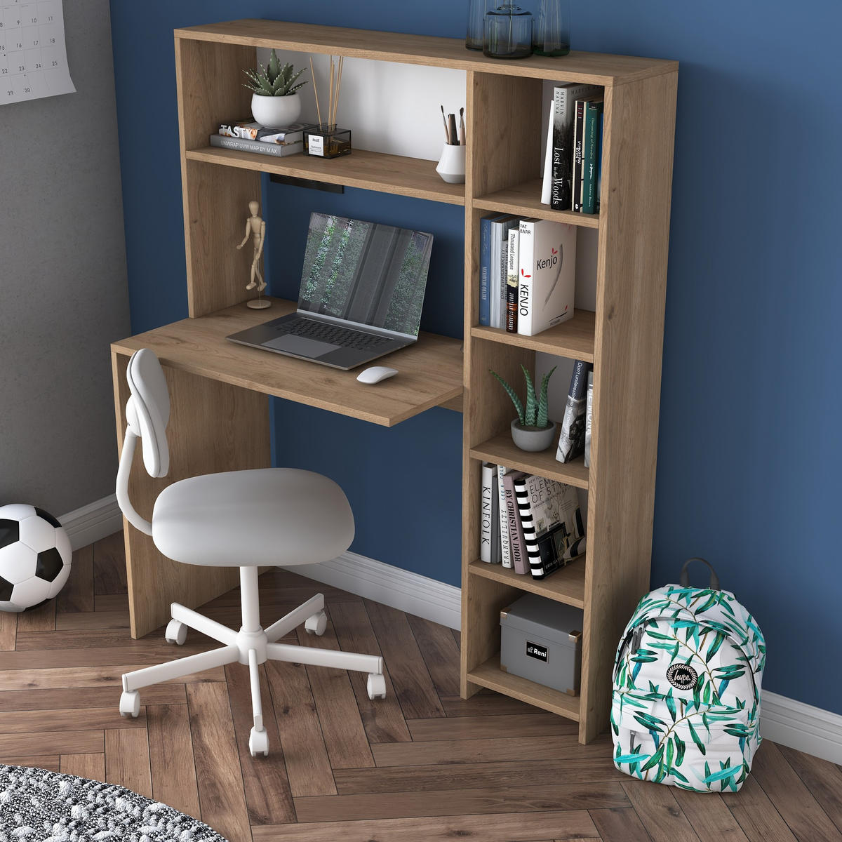 SCHREIBTISCH Haham Eiche - Eichefarben, Holzwerkstoff (40/113.2/141.8cm) - Habitat Garten