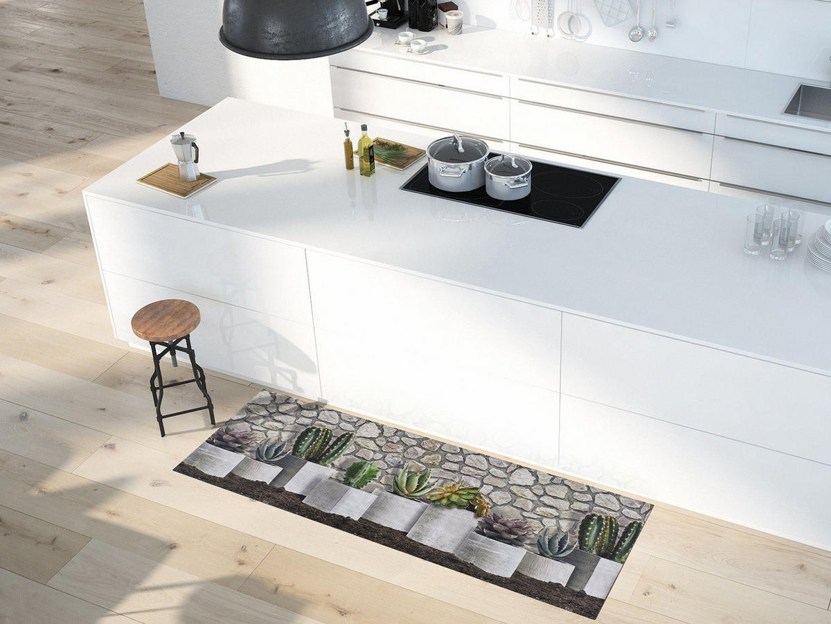 VINYL-KÜCHENTEPPICH Grau Ricci 52/100 cm - Grau, Kunststoff/Textil (52/100cm) - Atticgo