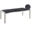 GARTENTISCH Edelstahl/Naturstein schwarz poliert 220/100 cm Grosseto - Silberfarben/Schwarz, Stein (220/100/74cm) - Beliani