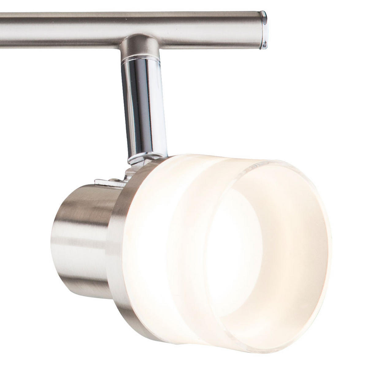 LED DECKENLEUCHTE Chrom Silber matt - Silberfarben, Metall (31.5/8/13.9cm) - Globo Lighting