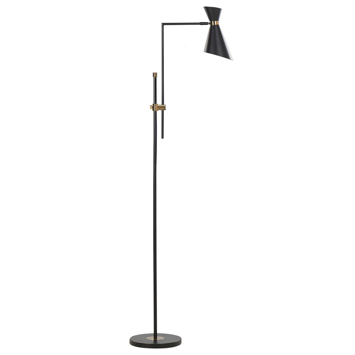 STEHLAMPE Schwarz Melawi - Goldfarben/Schwarz, Metall (30/57/180cm) - Beliani