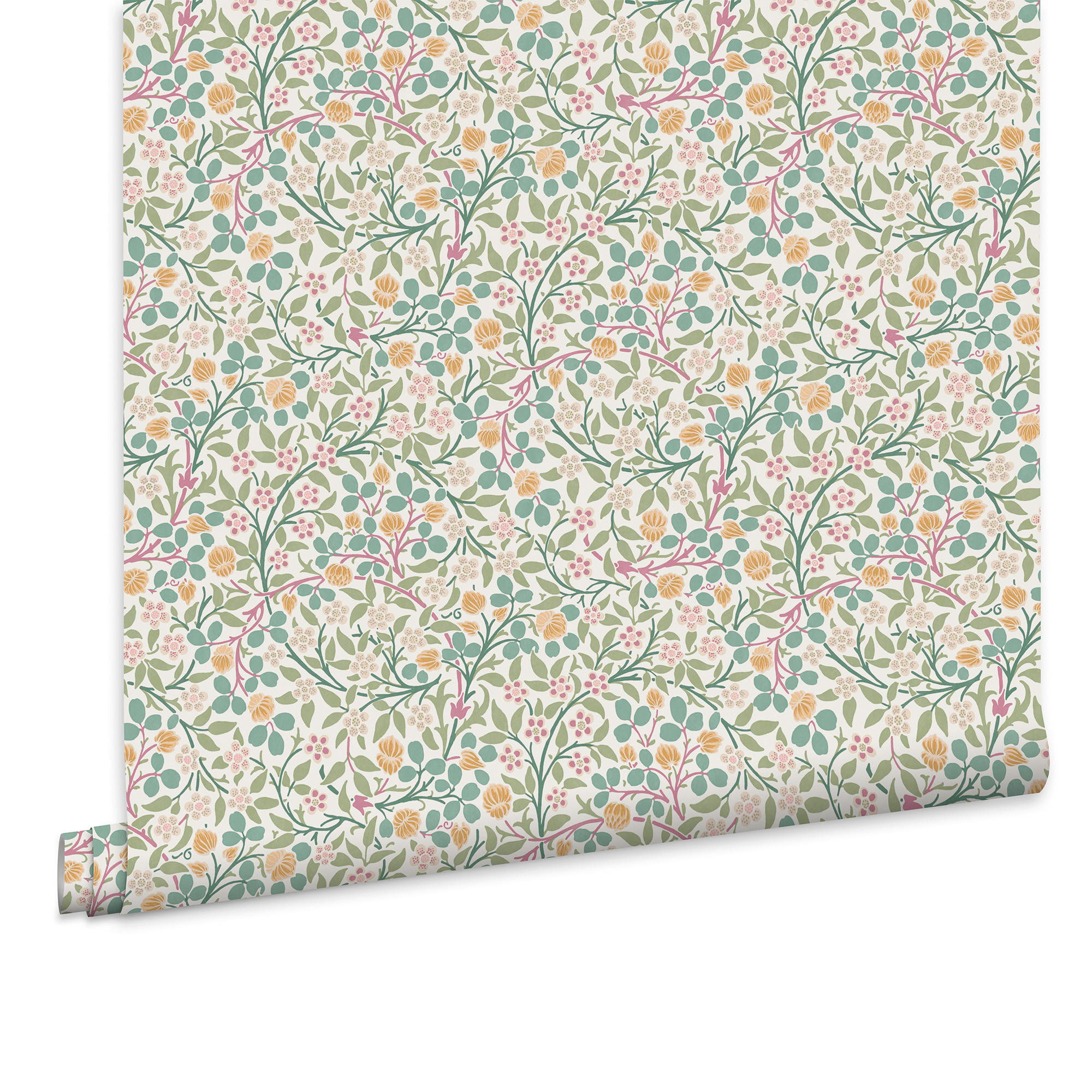 VLIESTAPETE Kleeblätter im Frühling 1000x52cm - Salbeigrün, Papier/Kunststoff (52/1000cm) - William Morris at Home