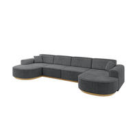 WOHNLANDSCHAFT MARI-U2-v2 - 388x171x83 cm Dunkelgrau Cord - Dunkelgrau, Holzwerkstoff/Textil (388/83/171cm) - ALTDECOR