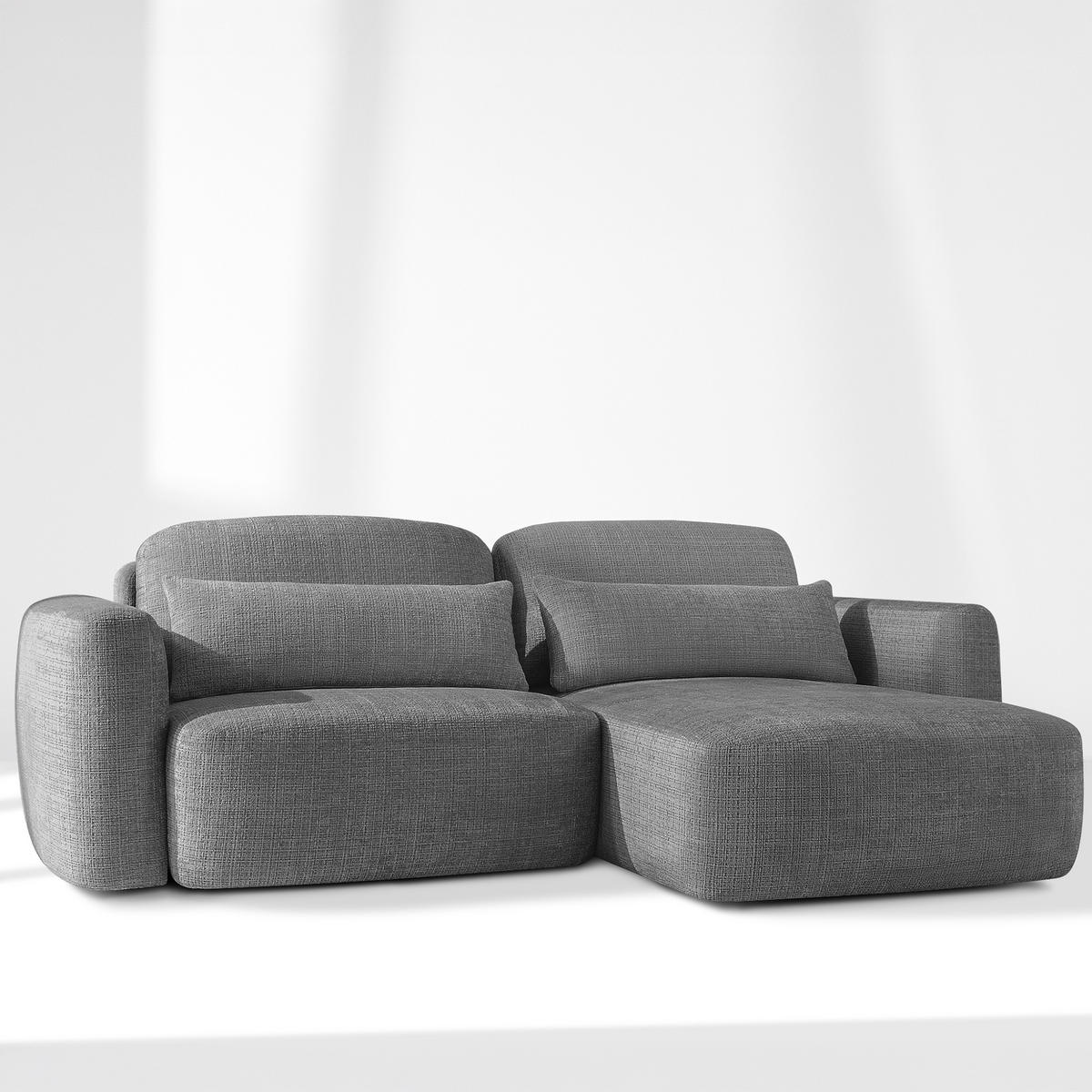 SITZGARNITUR ELOSA - Dunkelgrau, Holz/Textil (245/85/165cm) - KONSIMO®