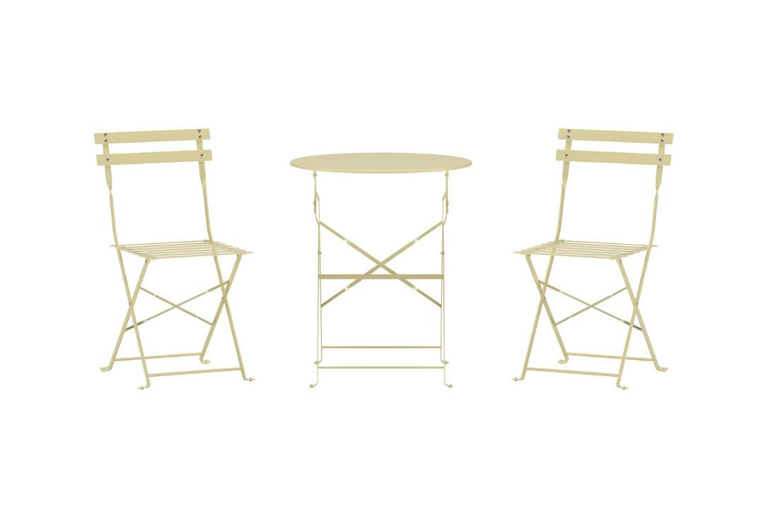 GARTENSET, Tao, Hellgelb, Stahl, 60 x 60 x 71 cm, 3-teilig - Hellgelb, Metall - ebuy24