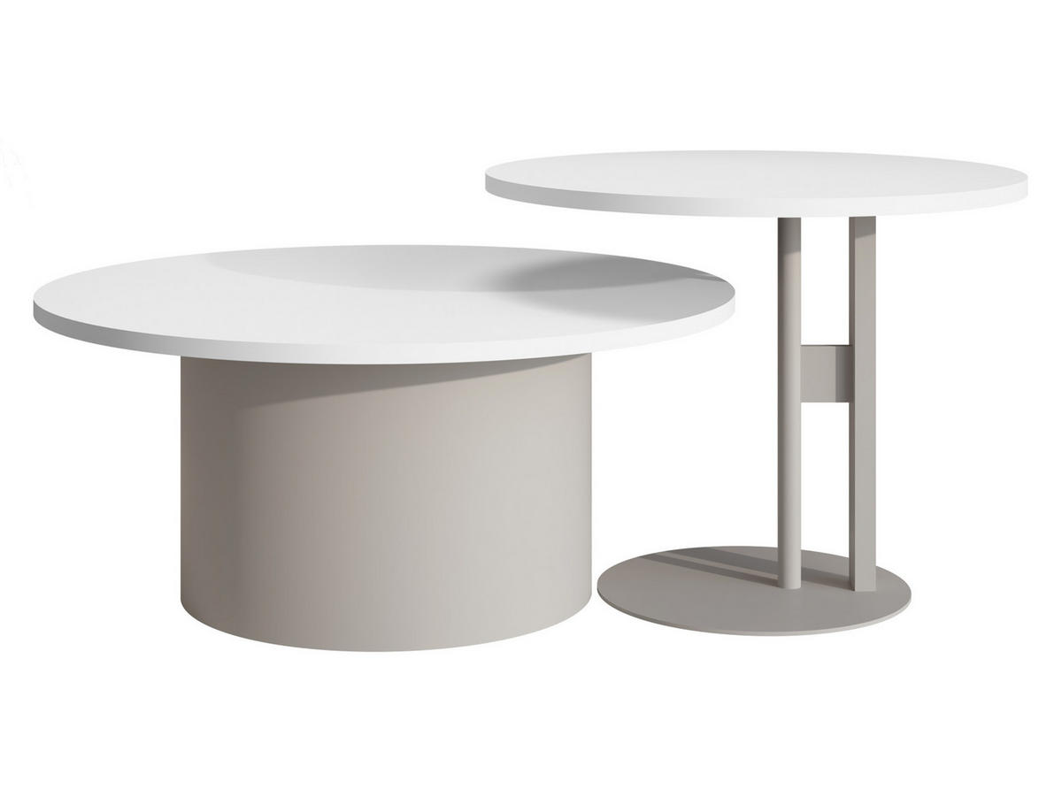 COUCHTISCH-SET Monar Cashmere - Kaschmir/Weiß, Holzwerkstoff/Metall (58/58/45cm) - MIRJAN24