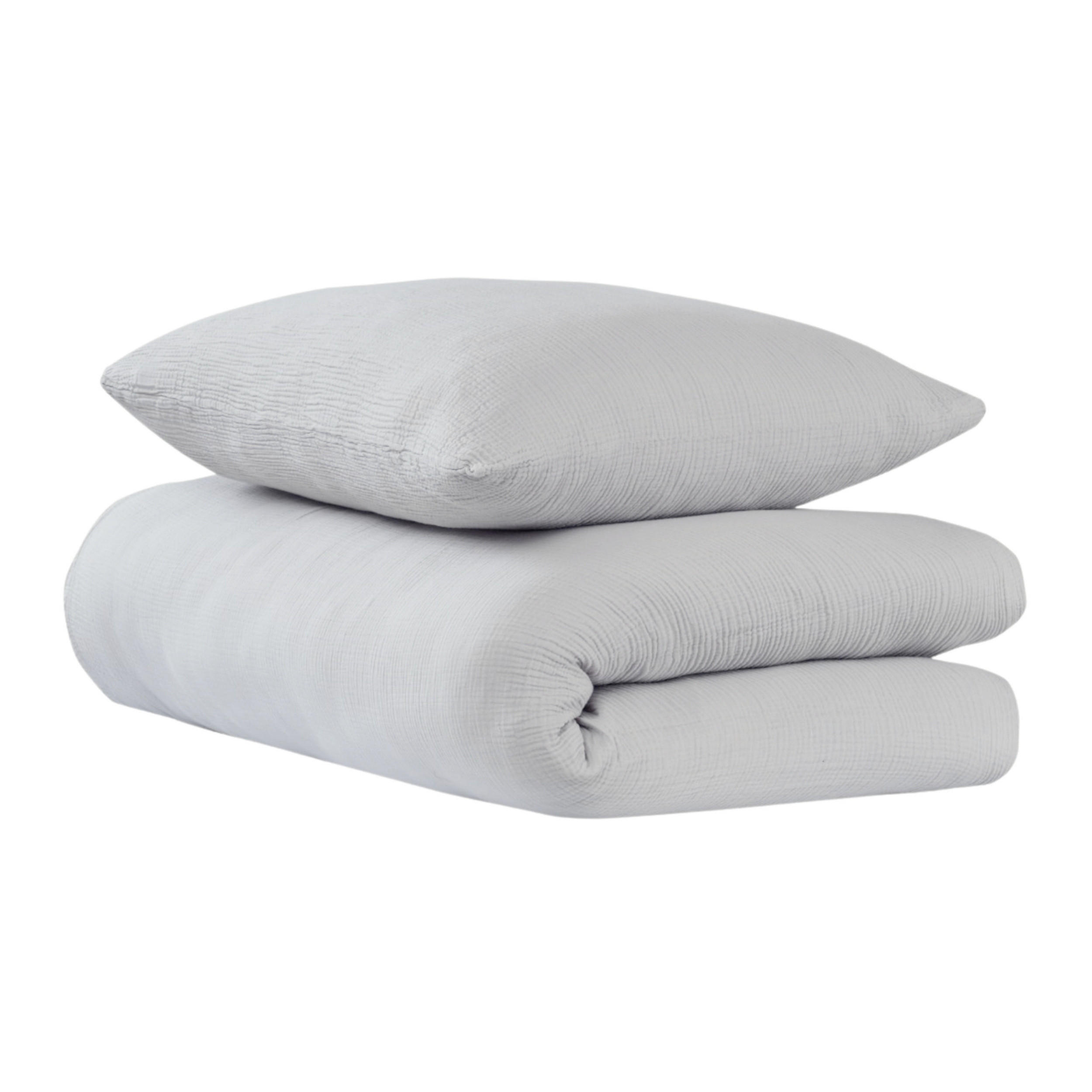 BETTWÄSCHESET Lennox - Musselin - 2-teilig - 135x200cm - Hellgrau - Hellgrau, Textil (135/200cm) - Uncover by Schiesser