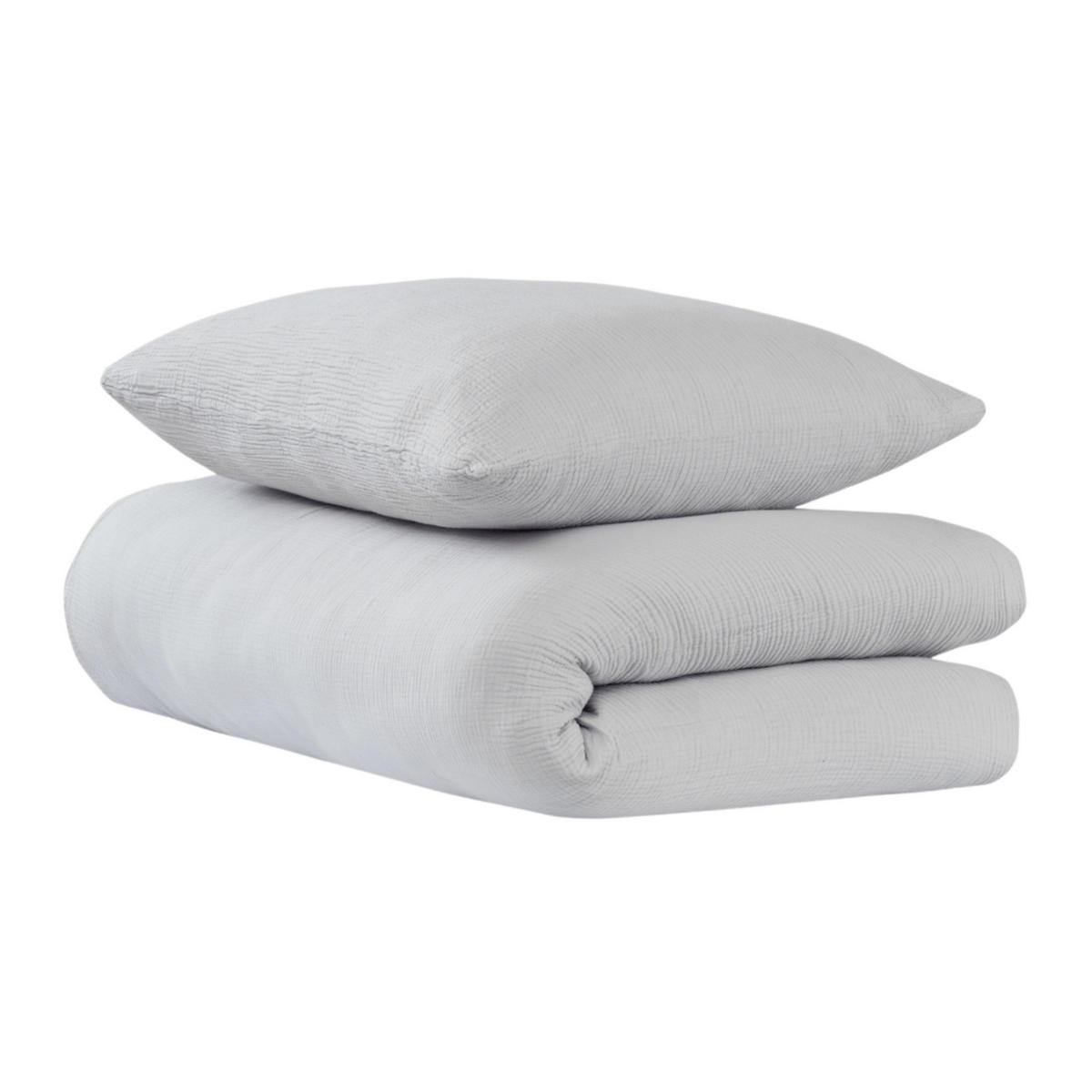 BETTWÄSCHESET Lennox - Musselin - 2-teilig - 135x200cm - Hellgrau - Hellgrau, Textil (135/200cm) - Uncover by Schiesser