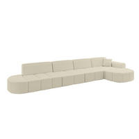 ECKSOFA Ottomane Rechts LIVO-L3 - 422x173x79,5 cm Beige - Beige, Holzwerkstoff/Textil (422/173cm) - ALTDECOR