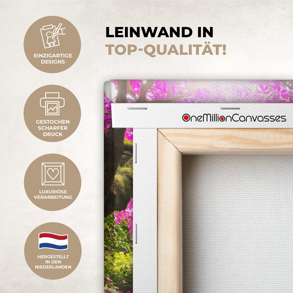 SLIKA NA PLATNU Slap 60x80 cm - gozdno zelena, tekstil (60/80cm) - MuchoWow
