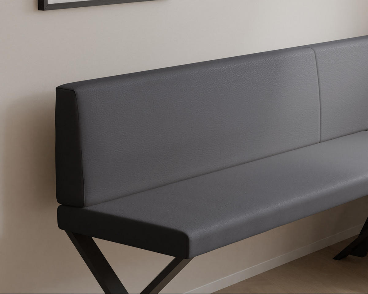 ECKBANK rechts VERO X Kunstleder glatt, 142/196 cm Dunkelgrau - Dunkelgrau, Kunststoff/Textil (142/196cm) - Idohome