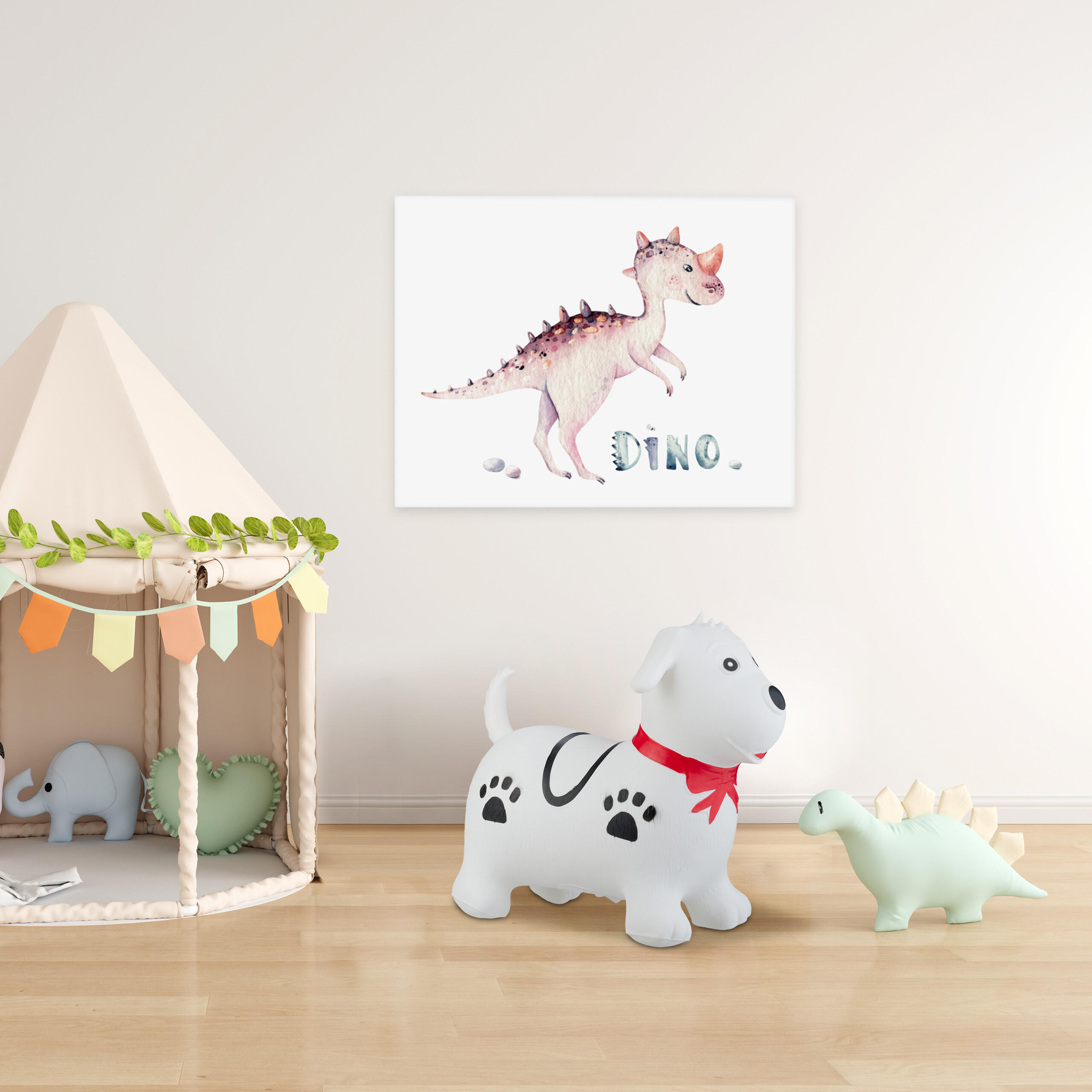 HÜPFTIER - Weiß, Kunststoff (28/45/52cm) - Relaxdays