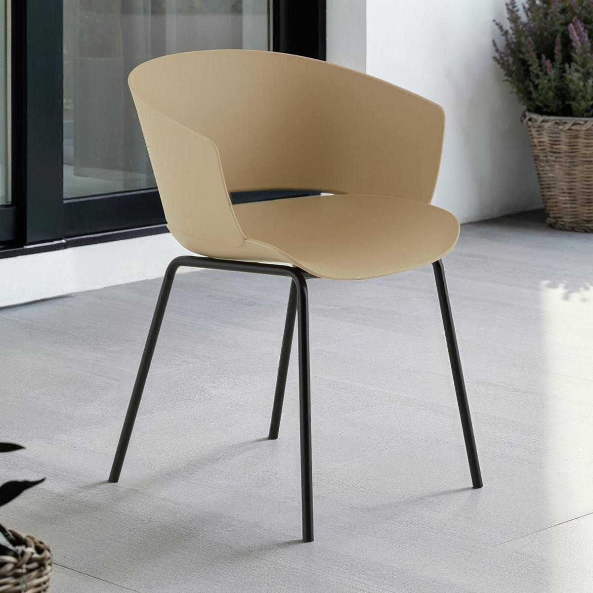 GARTENSTÜHLE NIVEL 4ER-SET - Beige, Textil (60/80/56cm) - IDIMEX