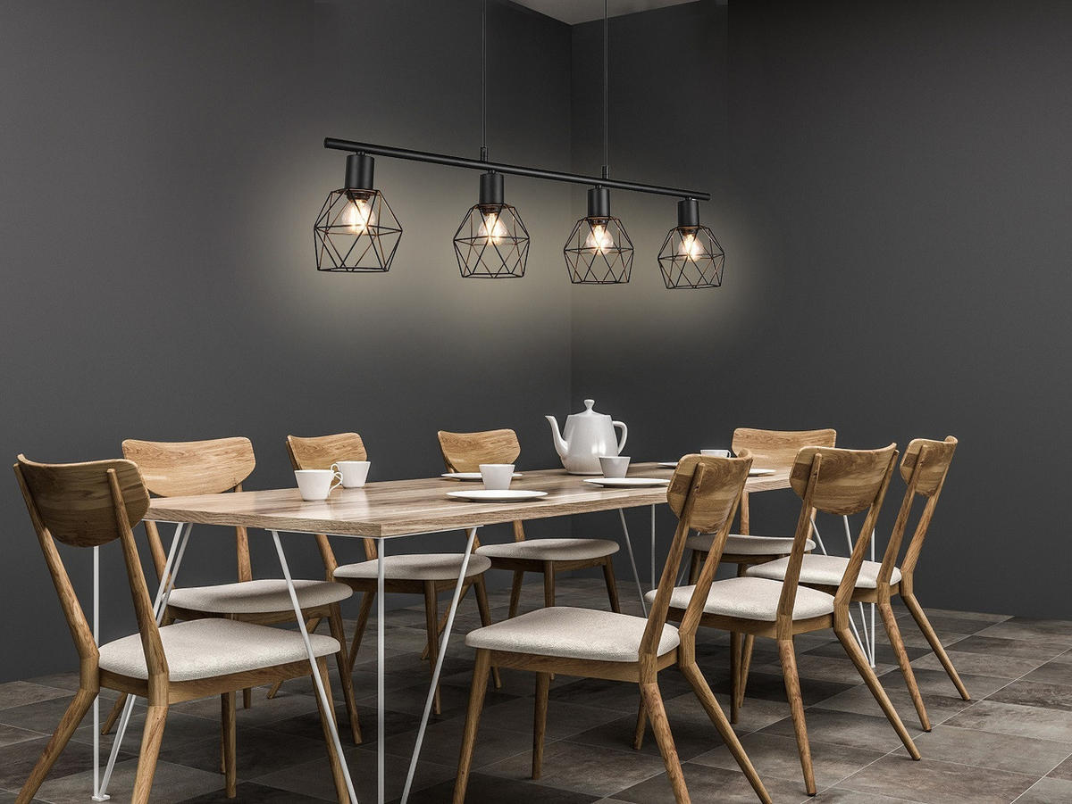 PENDELLEUCHTE Industrial, Schwarz 75cm hängend Küchentisch - Schwarz, Metall (12/75/150cm) - meineWunschleuchte
