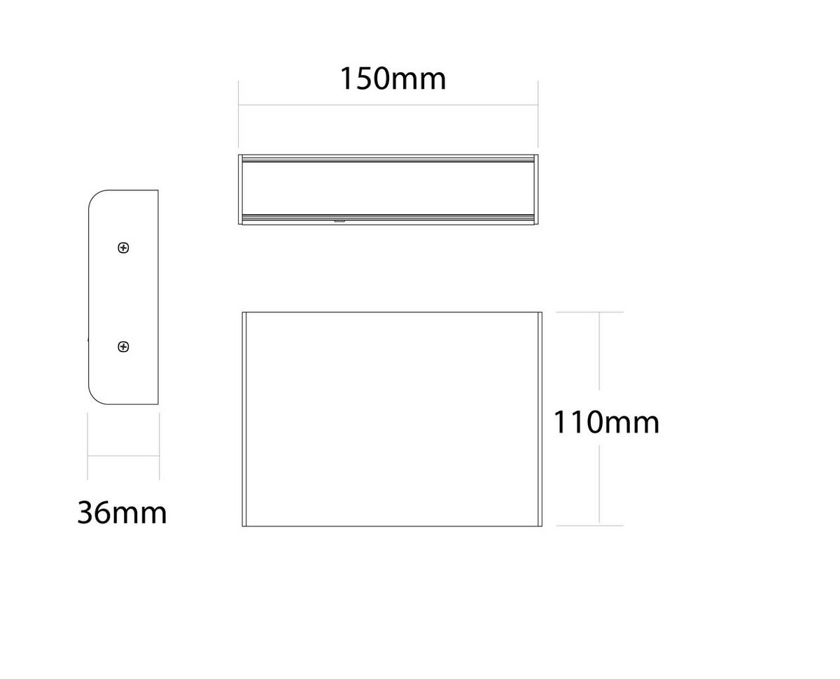 LED-WANDLEUCHTE Band S - Schwarz, Metall (15.4/11/3.6cm) - Lumicom